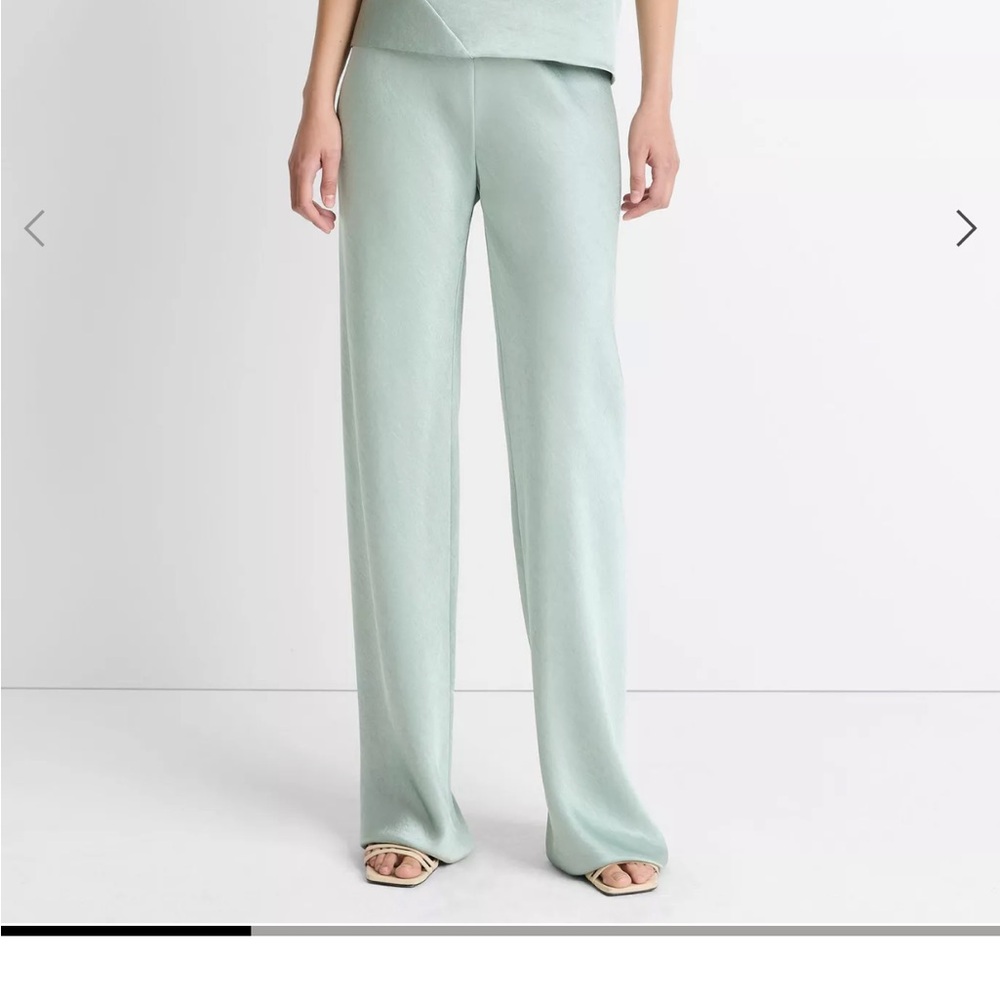 Vince Pale Green Satin Trousers